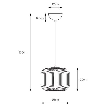 Markslöjd 109008 - Rippvalgusti kaabliga SOBER 1xE27/40W/230V, läbimõõt 25 cm, mattkroom