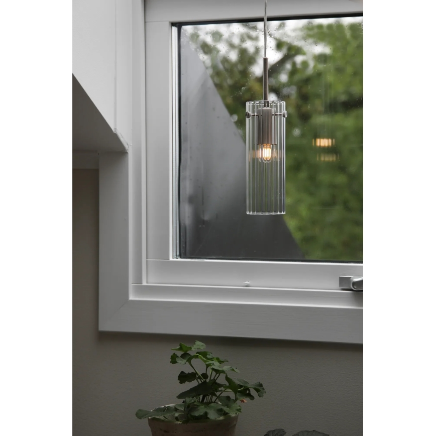 Markslöjd 109013 - Rippvalgusti kaabliga TIBIA 1xE14/40W/230V läbipaistev/messing