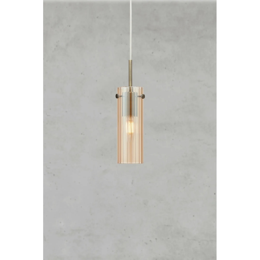 Markslöjd 109015 - Ripplamp juhtmega TIBIA 1xE14/40W/230V suitsune beež/messing