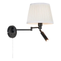 Markslöjd 109016 - LED seinavalgusti PIVOT 1xE27/40W/230V + LED/4W kreemjas/must