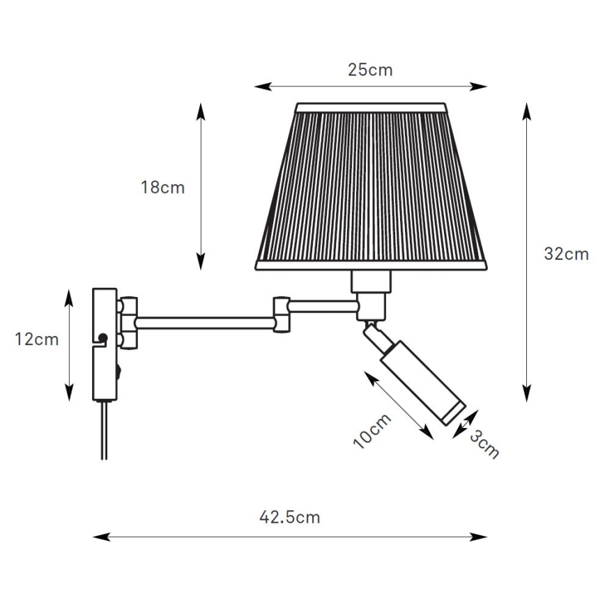Markslöjd 109016 - LED seinavalgusti PIVOT 1xE27/40W/230V + LED/4W kreemjas/must