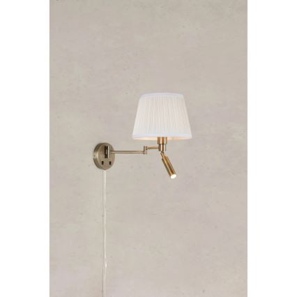Markslöjd 109017 - LED seinavalgusti PIVOT 1xE27/40W/230V + LED/4W kreemjas/messing