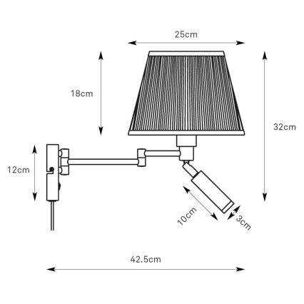 Markslöjd 109017 - LED seinavalgusti PIVOT 1xE27/40W/230V + LED/4W kreemjas/messing