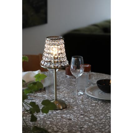 Markslöjd 109125 - LED-hämardatav laetav puutetundlik lauavalgusti LIORA 1xE14/2W/2000 mAh messing