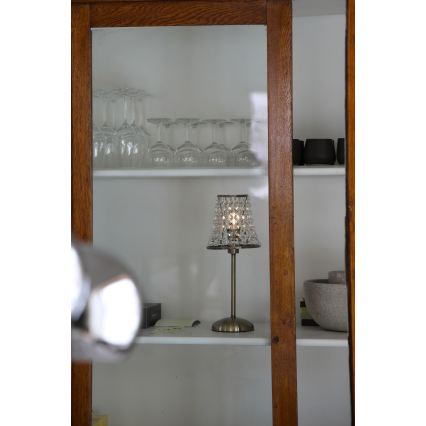 Markslöjd 109125 - LED-hämardatav laetav puutetundlik lauavalgusti LIORA 1xE14/2W/2000 mAh messing