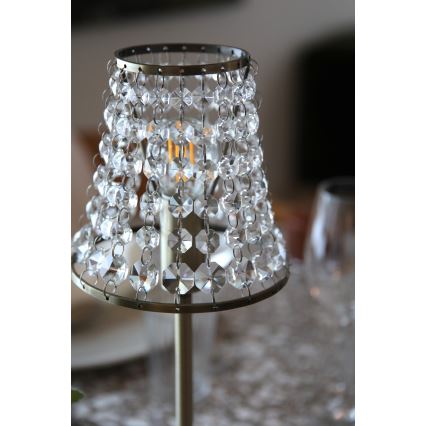 Markslöjd 109125 - LED-hämardatav laetav puutetundlik lauavalgusti LIORA 1xE14/2W/2000 mAh messing