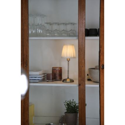 Markslöjd 109126 - LED-hämardatav laetav puutekontrolliga laualamp ANNO 1xE14/2W/2000 mAh valge/messing