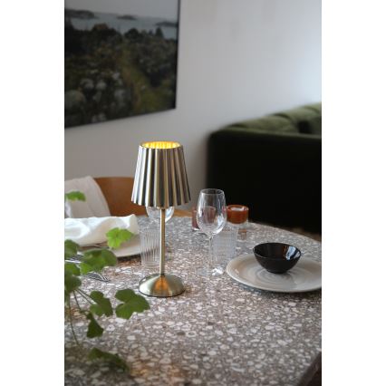 Markslöjd 109127 - LED hämardatav laetav puutetundlik lauavalgusti CELIA 1xE14/2W/2000 mAh messing