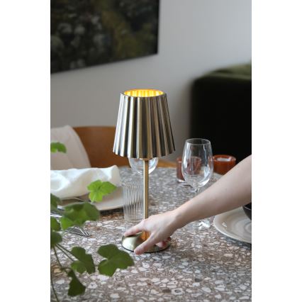 Markslöjd 109127 - LED hämardatav laetav puutetundlik lauavalgusti CELIA 1xE14/2W/2000 mAh messing