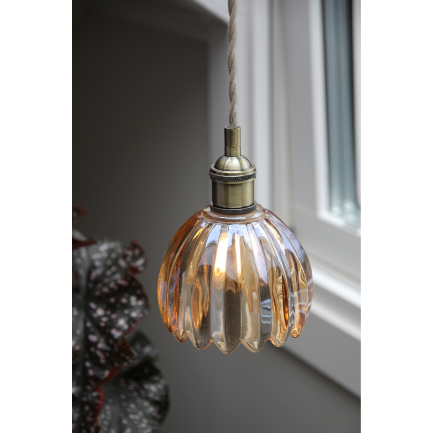Markslöjd 109137 - Ripatsvalgusti kaabliga GOTA 1xE14/40W/230V läbimõõt 13 cm suitsune beež/messing