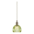 Markslöjd 109138 - Rippvalgusti kaabliga GOTA 1xE14/40W/230V, läbimõõt 13 cm, suitsune roheline/messing