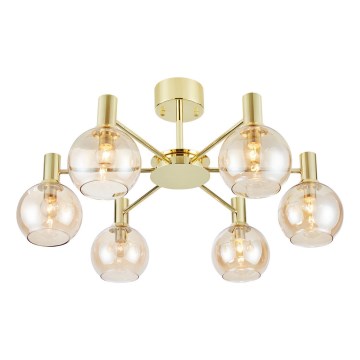 Markslöjd 109152 - Pinnapealne lühter AMBRA 6xE14/40W/230V, läbimõõt 75 cm, kuldne/suitsu-beež