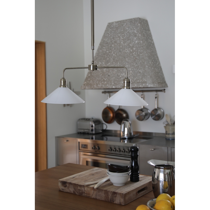 Markslöjd 109160 - laelamp varrega VELA 2xE27/60W/230V valge/messing