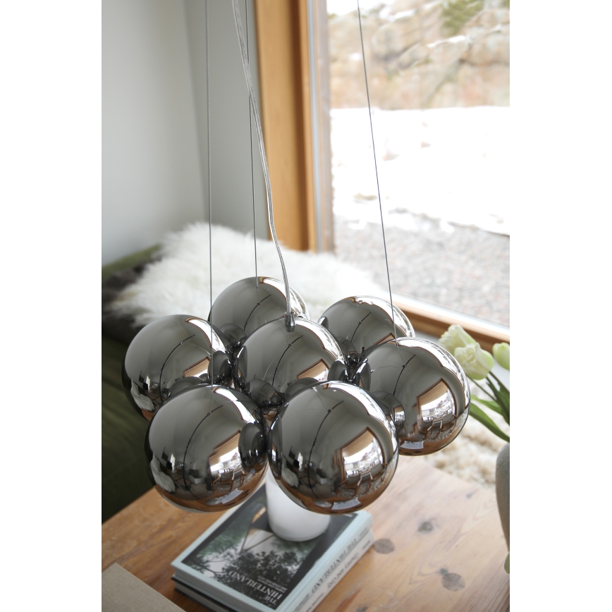 Markslöjd 109167 - Riputatav lühter CUPOLO 7xE14/40W/230V, läbimõõt 45 cm, läikiv kroom