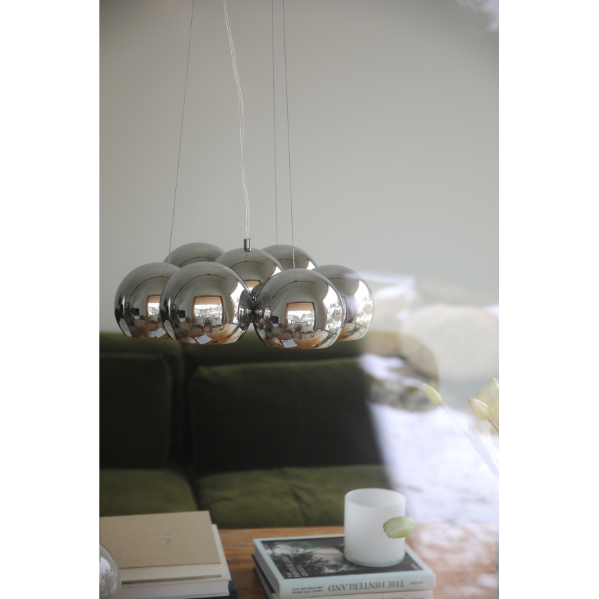 Markslöjd 109167 - Riputatav lühter CUPOLO 7xE14/40W/230V, läbimõõt 45 cm, läikiv kroom