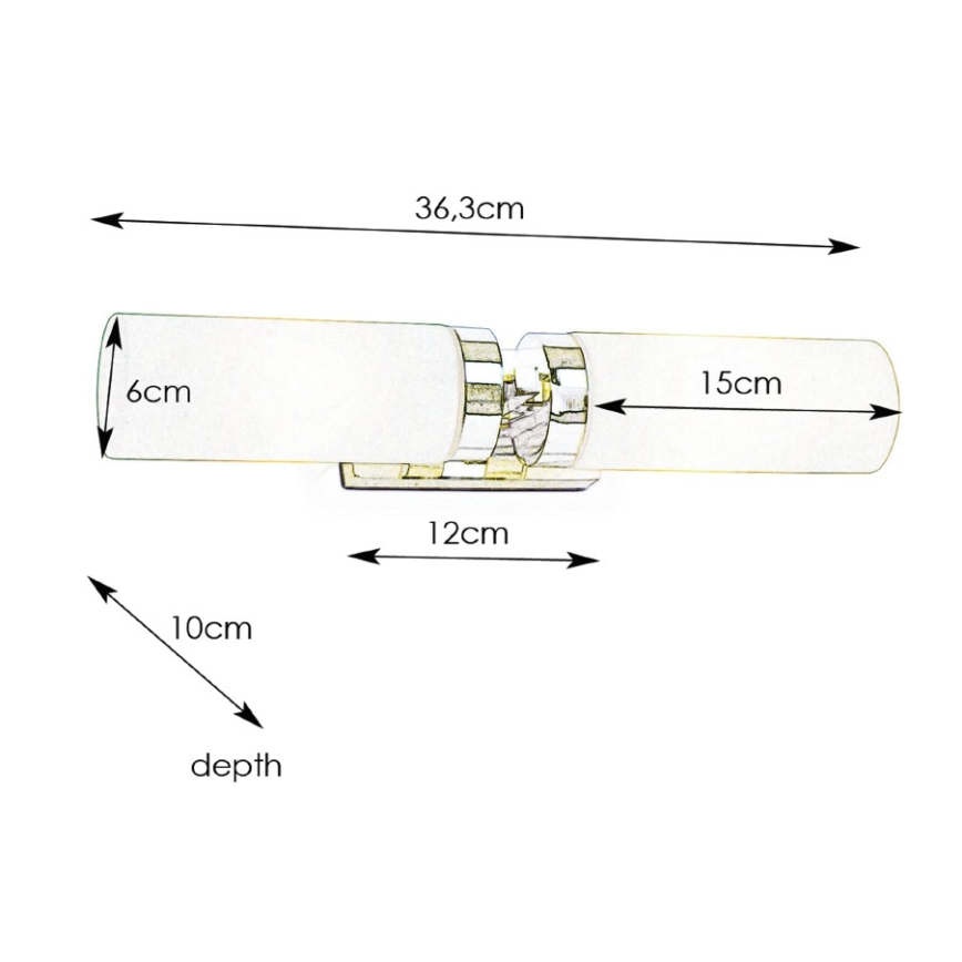 Markslöjd 234841, 450712 - Seinavalgusti vannituppa STELLA 2xE14/40W/230V IP44