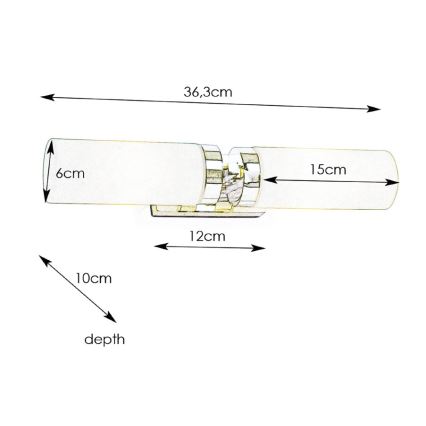 Markslöjd 234844, 450712 - Seinavalgusti vannituppa STELLA 2xE14/40W/230V IP44
