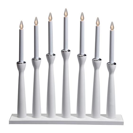 Markslöjd 702232 - Jõuluküünlajalg MASESKÄR 7xE10/3W/230V valge