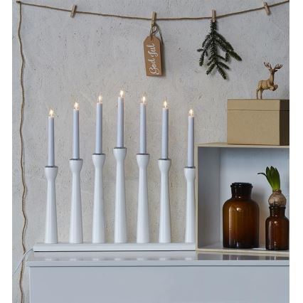 Markslöjd 702232 - Jõuluküünlajalg MASESKÄR 7xE10/3W/230V valge