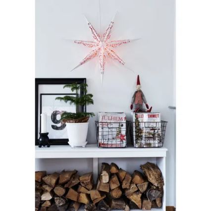 Markslöjd 703553 - Jõulukaunistus ELIN 1xE14/25W/230V valge/punane 75 cm
