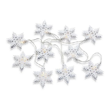 Markslöjd 703747 - LED-valguskett PRINCE 10xLED/3xAA 2,15 m soe valge