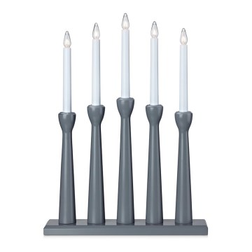 Markslöjd 704197 - jõuluküünlajalg MASESKÄR 5xE10/3W/230V hall