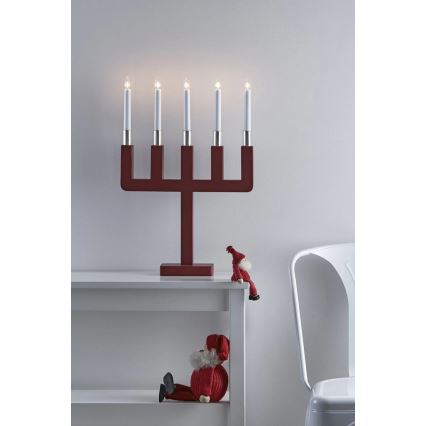Markslöjd 704220 - Jõuluküünlajalg SUNDSTOORP 5xE10/3W/230V punane