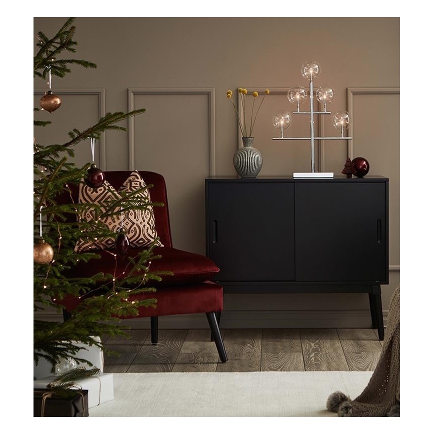 Markslöjd 704820 - Jõuluküünlajalg MAESTRO 5xE5/0,8W/230/12V läikiv kroom