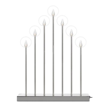 Markslöjd 704838 - Jõuluküünlajalg GABRIEL 7xE5/0,8W/230/12V matt kroom