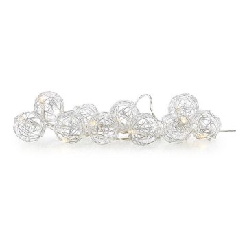 Markslöjd 705442 - LED dekoratiivne valguskett ZOO 10xLED/2xAA 1,6m soe valge