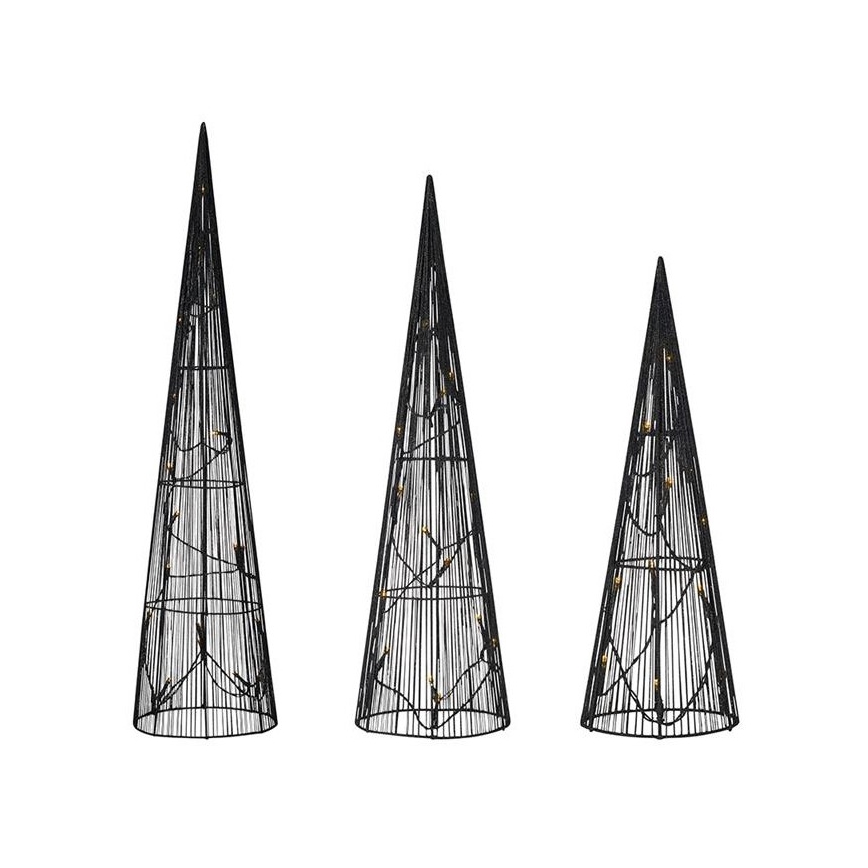 Markslöjd 705748 - KOMPLEKT 3x LED Jõulukaunistus DUNGE LED/2,7W/4,5V must