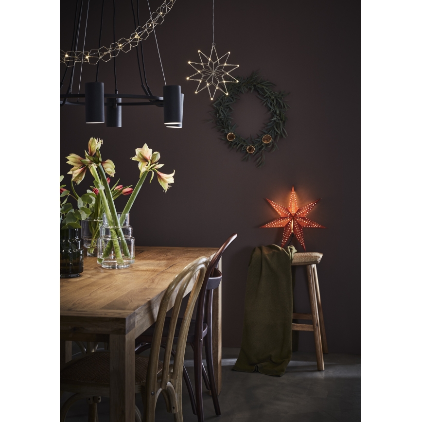 Markslöjd 705807 - Jõulukaunistus EMBLA 1xE14/6W/230V, läbimõõt 45 cm, punane