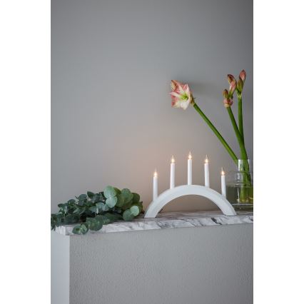 Markslöjd 705952 - Jõuluküünlajalg AVENTO 5xE10/3W/230V valge