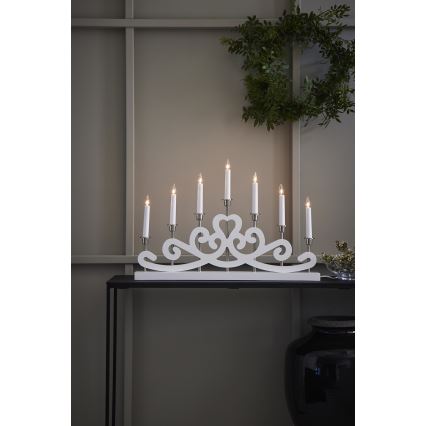 Markslöjd 705965 - Jõuluküünlajalg NIGHTFALL 7xE10/3W/230V valge