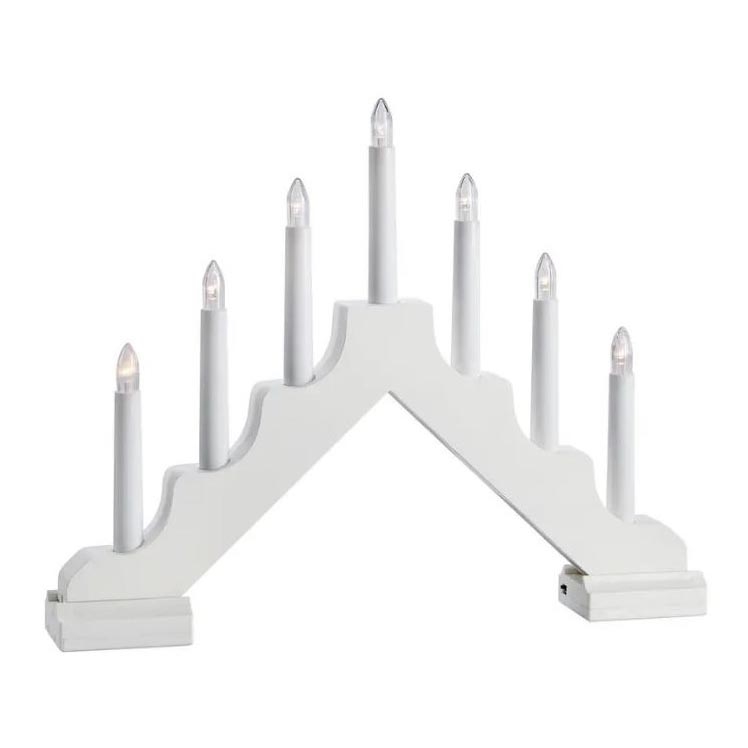 Markslöjd 706051 - LED Jõuluteemaline küünlajalg EVELIN 7xLED/0,06W/6xAA valge