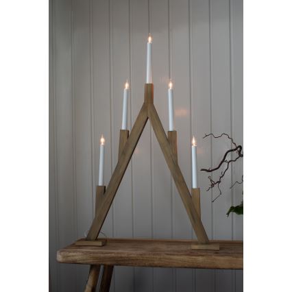 Markslöjd 706161 - Jõuluküünlajalg BJURFORS 5xE10/3W/230V pruun