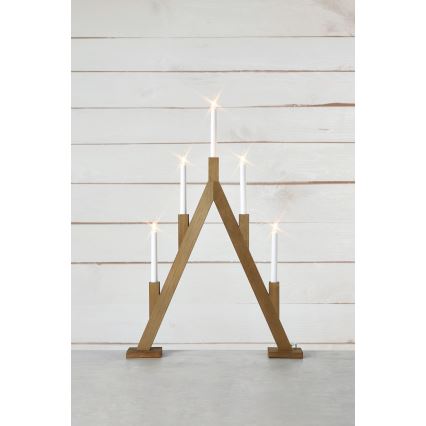 Markslöjd 706161 - Jõuluküünlajalg BJURFORS 5xE10/3W/230V pruun