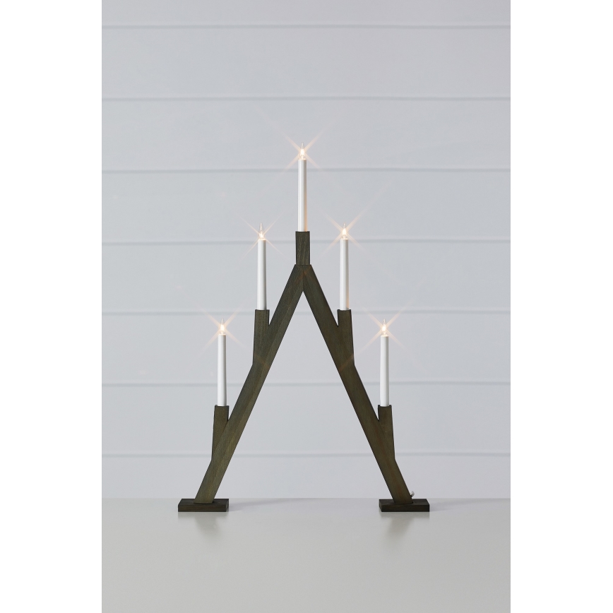 Markslöjd 706163 - Jõuluküünlajalg BJURFORS 5xE10/3W/230V pruun