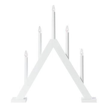 Markslöjd 706222 - Jõuluküünlajalg ARIELE 5xE10/3W/230V mänd/valge