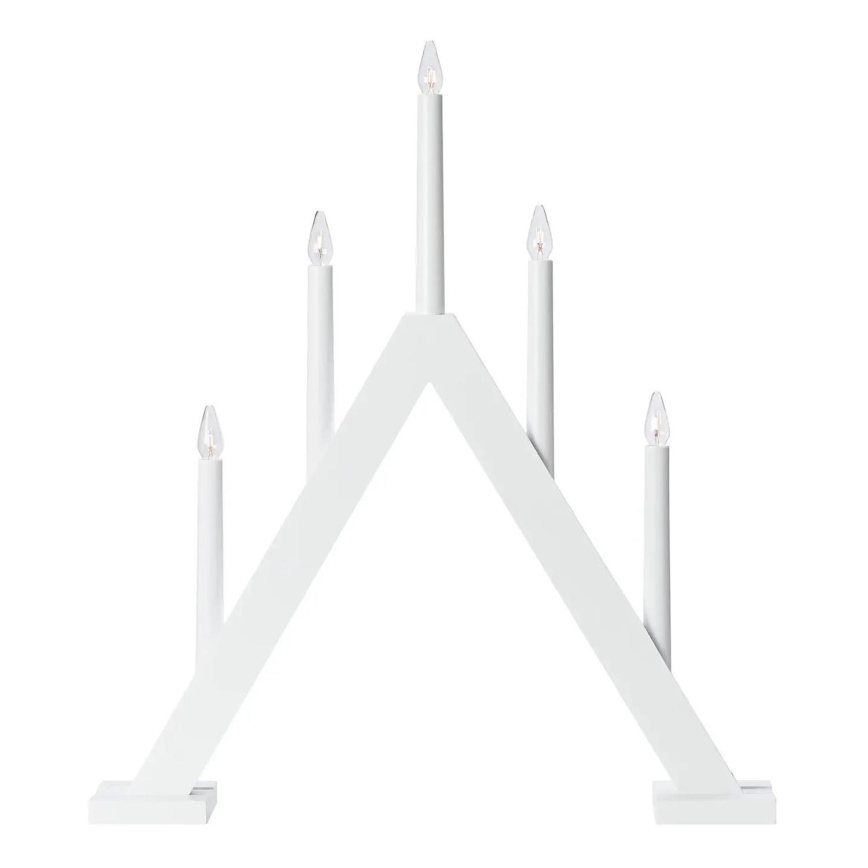 Markslöjd 706222 - Jõuluküünlajalg ARIELE 5xE10/3W/230V mänd/valge
