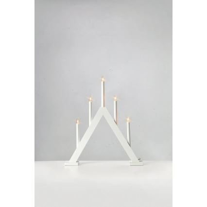 Markslöjd 706222 - Jõuluküünlajalg ARIELE 5xE10/3W/230V mänd/valge