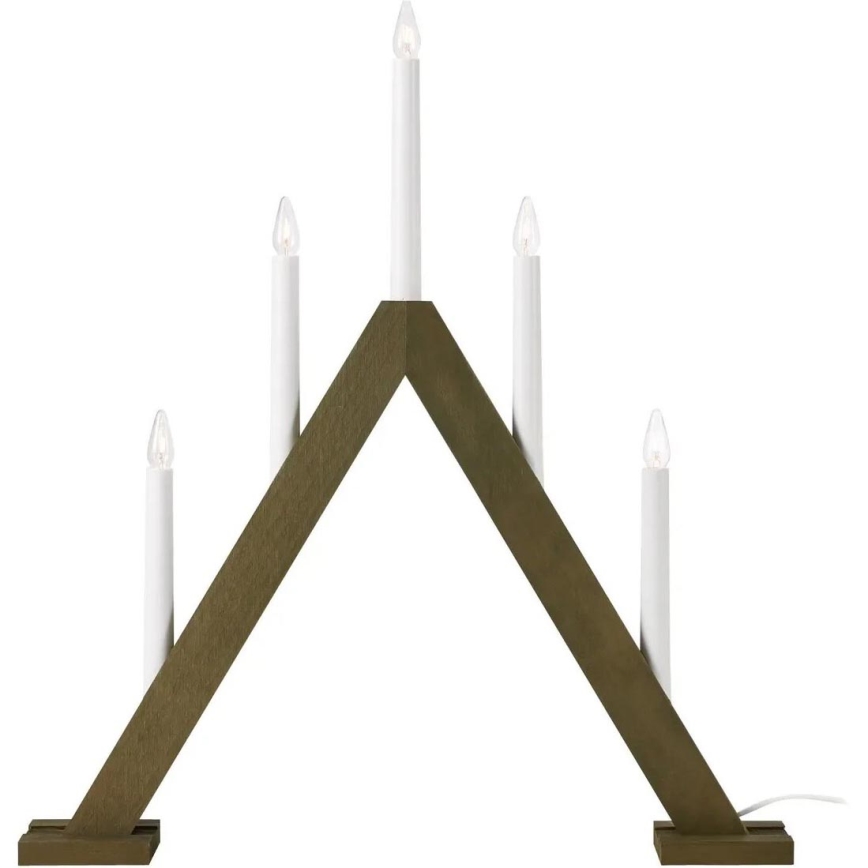 Markslöjd 706224 - Jõuluküünlajalg ARIELE 5xE10/3W/230V mänd/pruun