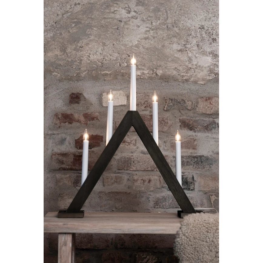 Markslöjd 706224 - Jõuluküünlajalg ARIELE 5xE10/3W/230V mänd/pruun