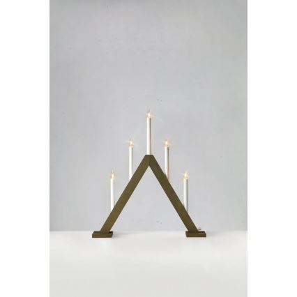 Markslöjd 706224 - Jõuluküünlajalg ARIELE 5xE10/3W/230V mänd/pruun