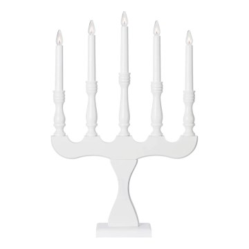 Markslöjd 706278 - Jõuluküünlajalg SVANEHOLM 5xE10/3W/230V mänd/valge