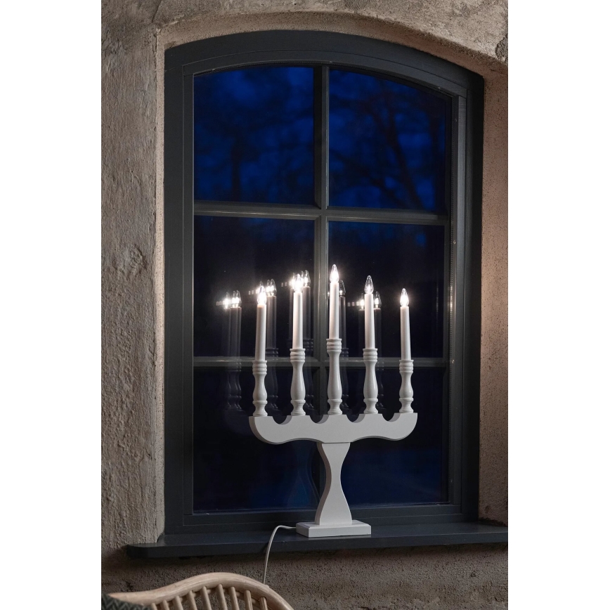 Markslöjd 706278 - Jõuluküünlajalg SVANEHOLM 5xE10/3W/230V mänd/valge