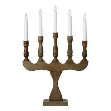 Markslöjd 706280 - Jõuluküünlajalg SVANEHOLM 5xE10/3W/230V mänd/pruun