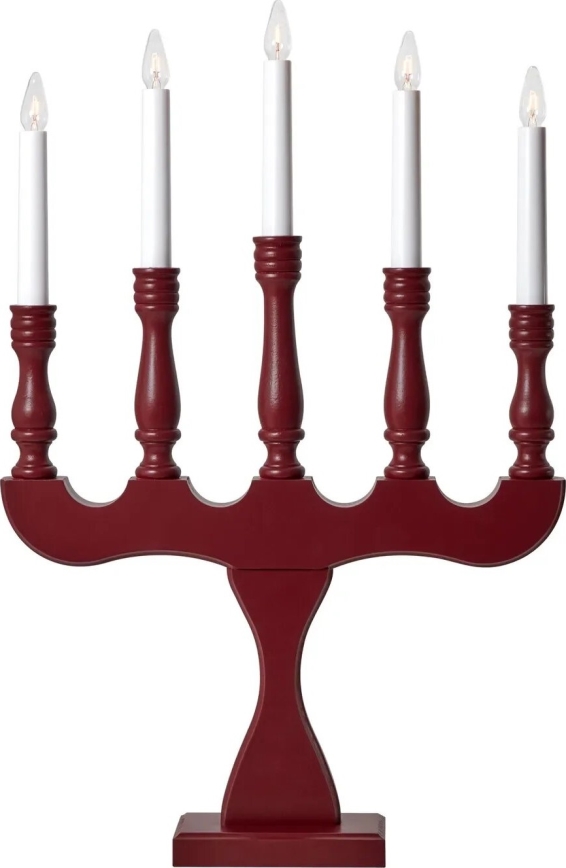 Markslöjd 706373 - Jõuluküünlajalg SVANEHOLM 5xE10/3W/230V mänd/punane