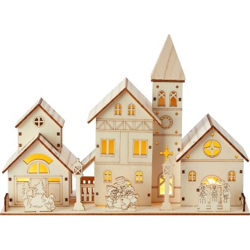 Markslöjd 706447 - LED jõulukaunistus VILLAGE LED/0,24W/2xAA vineer