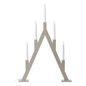 Markslöjd 706470 - Jõuluküünlajalg BJURFORS 5xE10/3W/230V mänd/beež